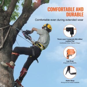 Tree Climbing Spikes Set Climbing Spurs Alloy Steel Safety Rope Hareness - Image 5