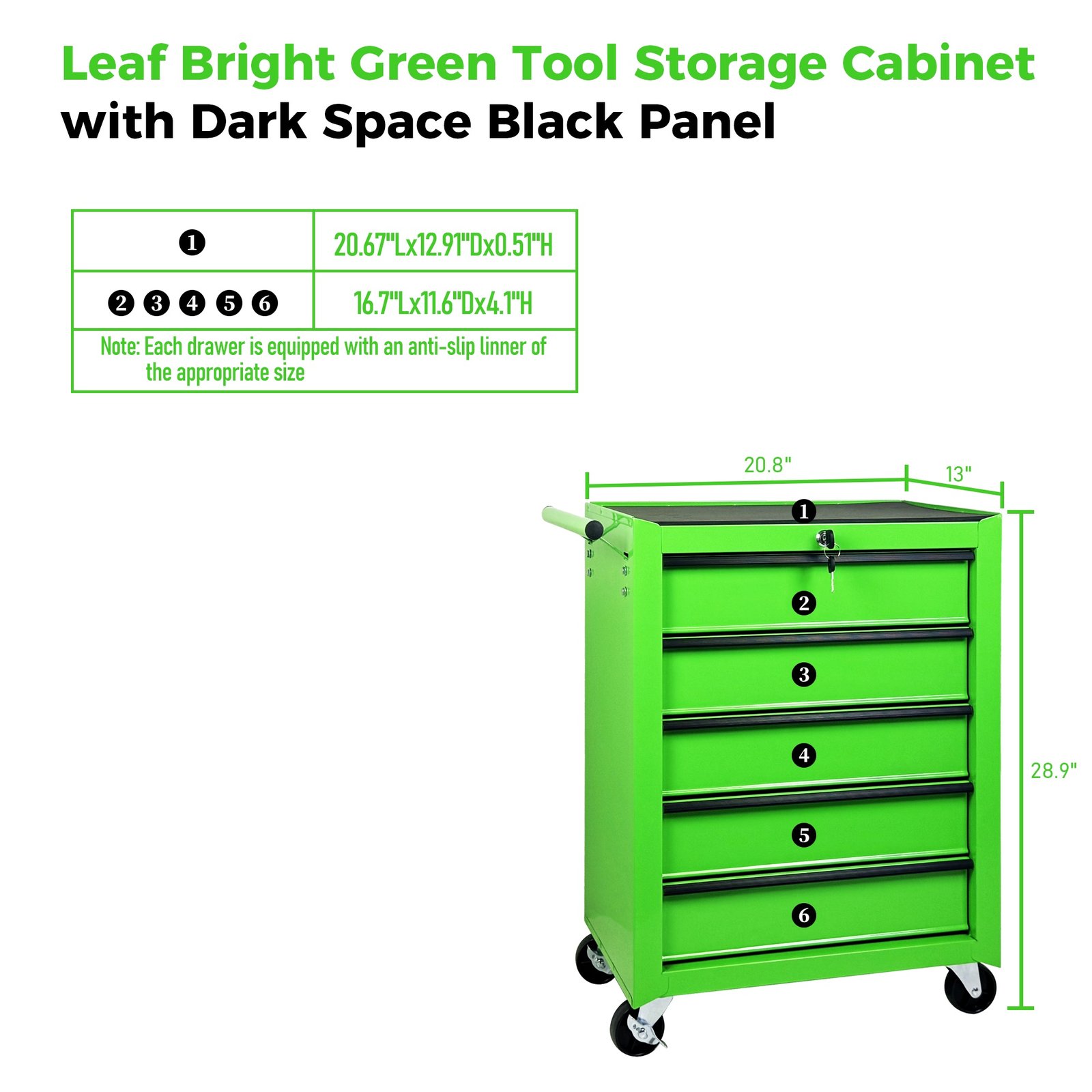 Excelo 5 Drawer Rolling Tool Chest, Steel Storage For Garage And Workshop - Image 2