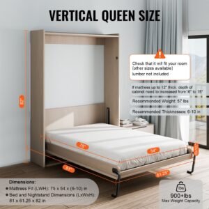 Murphy Bed Kit Full Size Vertical Deluxe DIY Wall Bed Hardware Folding - Image 3