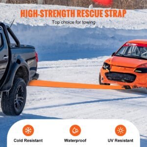 Recovery Tow Strap 4" X 30', 46,500 Lbs Break Strength, Triple Reinforced Loop Straps, Tree Saver, Off Road Towing And Recovery, Extreme Weather Resistance, Protective Sleeves & Storage Bag - Image 2