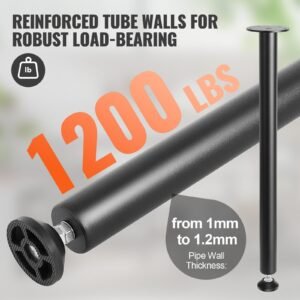 28 Inch Adjustable Desk Legs, Reinforced Steel Office Table Furniture Legs Set Of 4 For DIY, 1200 Lbs Load Capacity Heavy Duty Desk Legs, Quick Instalation Legs With Adjustable Foot Cup Black - Image 5
