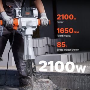 Demolition Jack Hammer Concrete Breaker 2100W Electric Hammer 2 Chisel Bit - Image 5