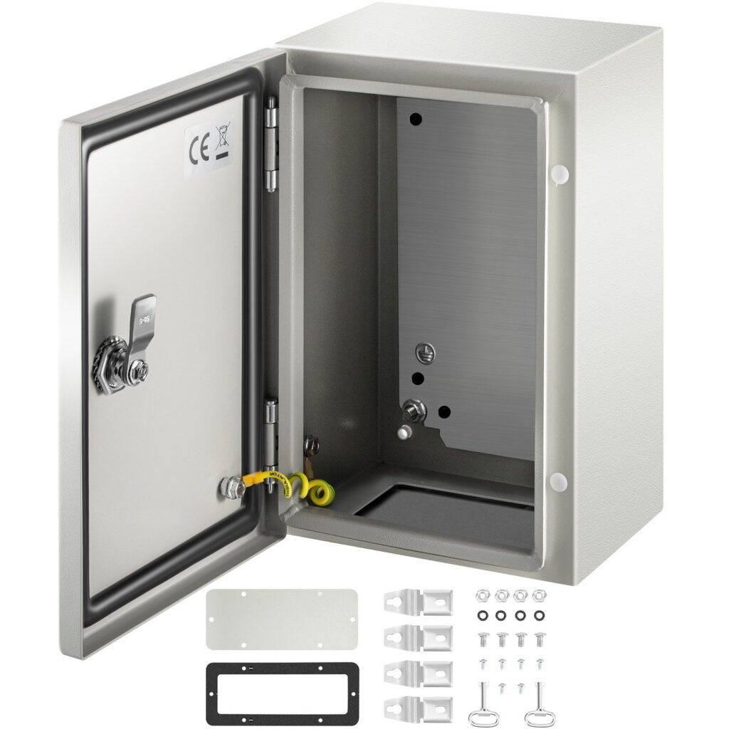 NEMA Steel Enclosure ,12 X 8 X 6'' NEMA 4X Steel Electrical Box, IP66 Waterproof & Dustproof, Outdoor/Indoor Electrical Junction Box, With Mounting Plate