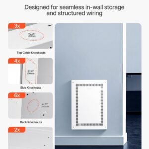 Structured Media Enclosure 20 In Recessed In-Wall TV Media Box With Cover - Image 4
