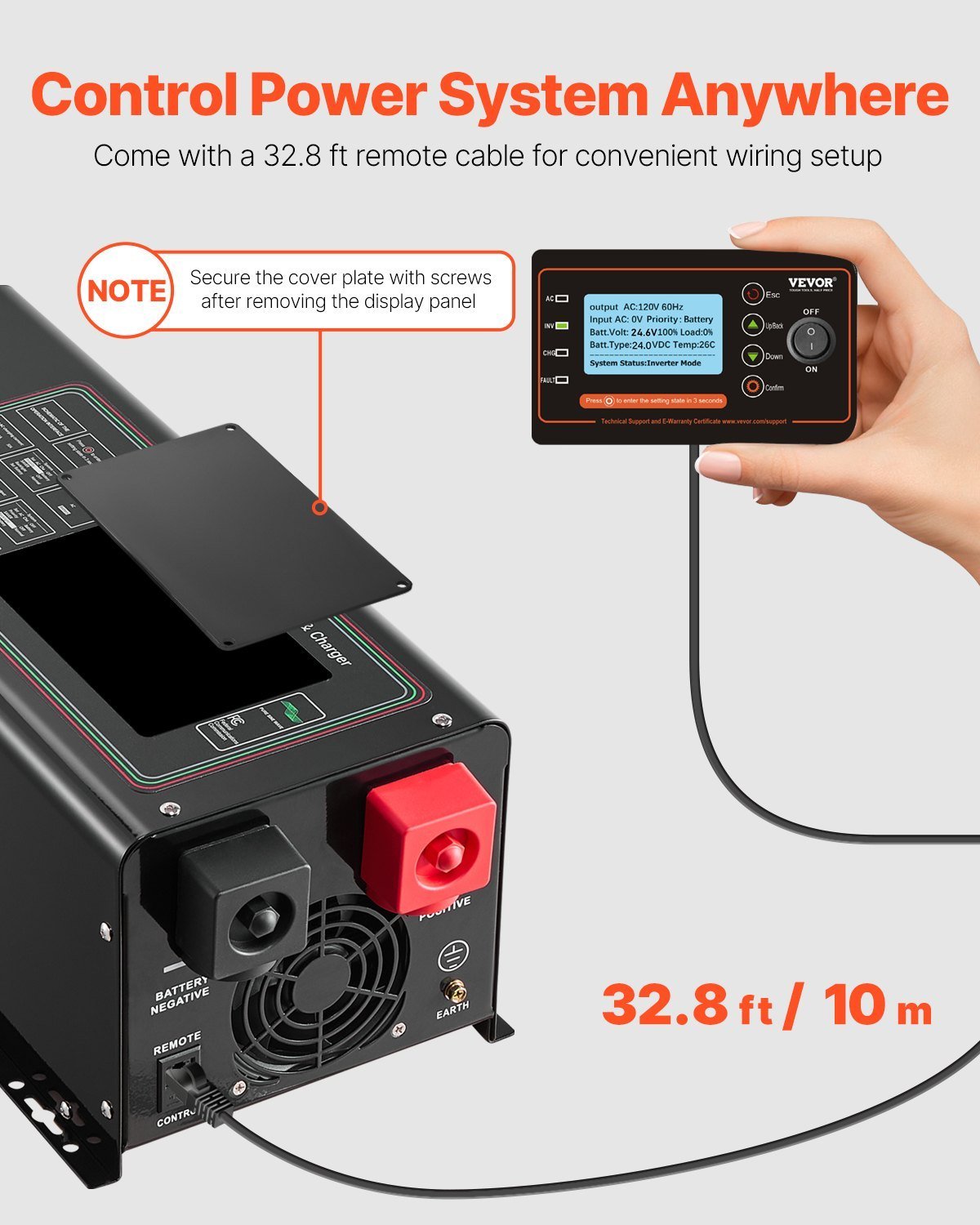 2000W Pure Sine Wave Inverter Charger DC 12V To AC 120V Power Inverter - Image 4