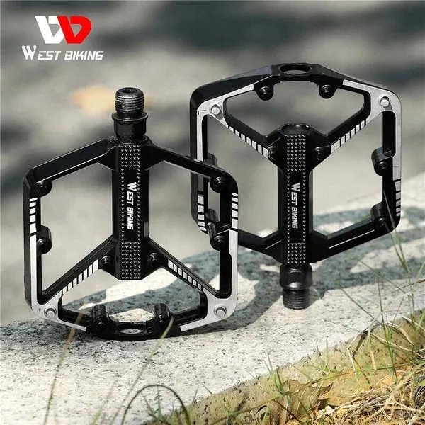 Bicycle Pedals DU Bearing Aluminum MTB Bicycle Pedals Black 9/16 Inch