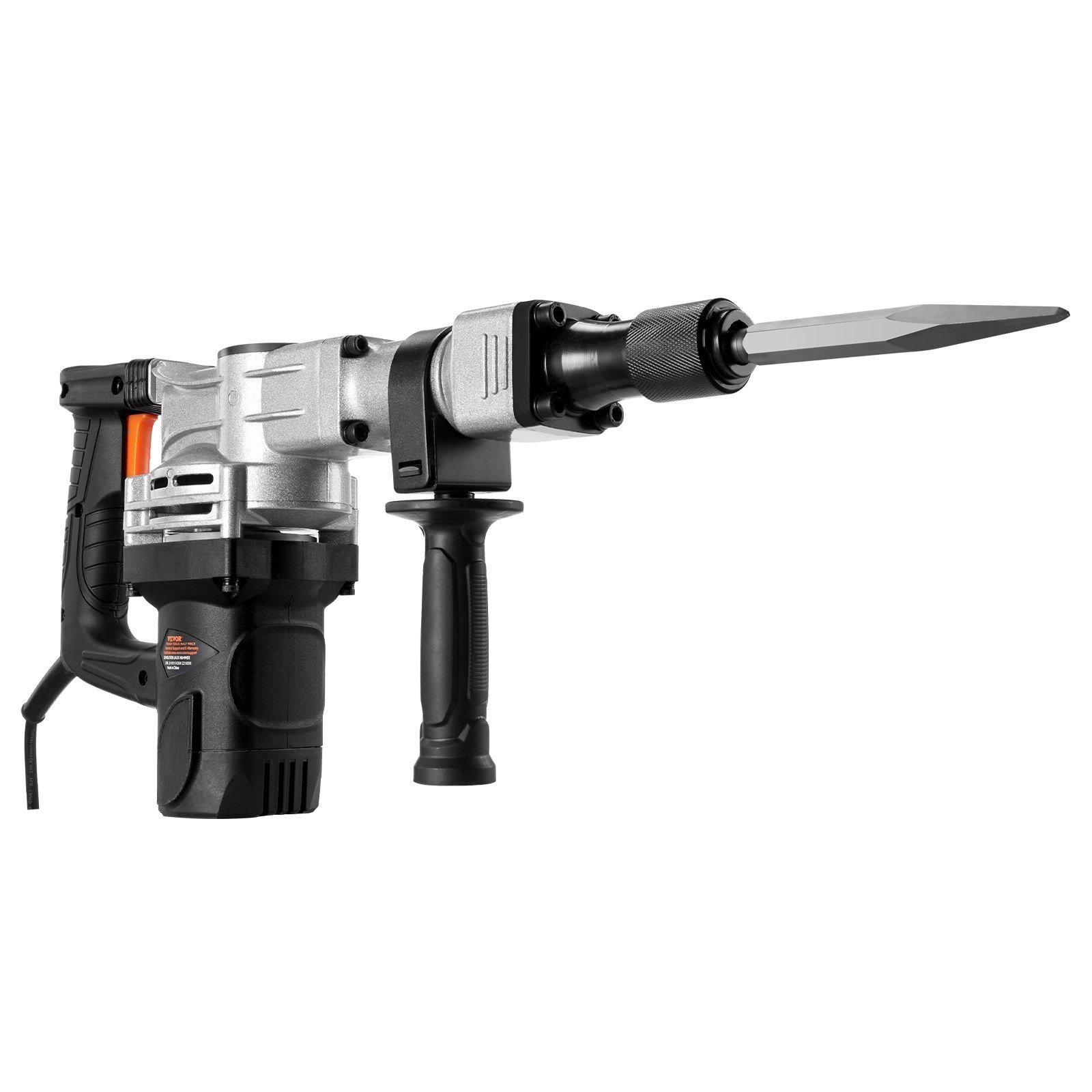 Demolition Jack Hammer, 1400W Electric Jackhammer Heavy Duty, 2pcs Chisels Bits Chipping With Case, 2900 BPM Concrete Breaker, Gloves Black - Image 1
