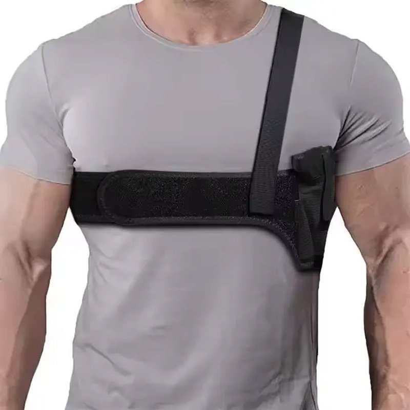 Multi Functional Outdoor Tactical Chloroprene Rubber Shoulder Leather Cover Breathable Hidden Underarm Gun Bag Hunting Flexible Chest Tool