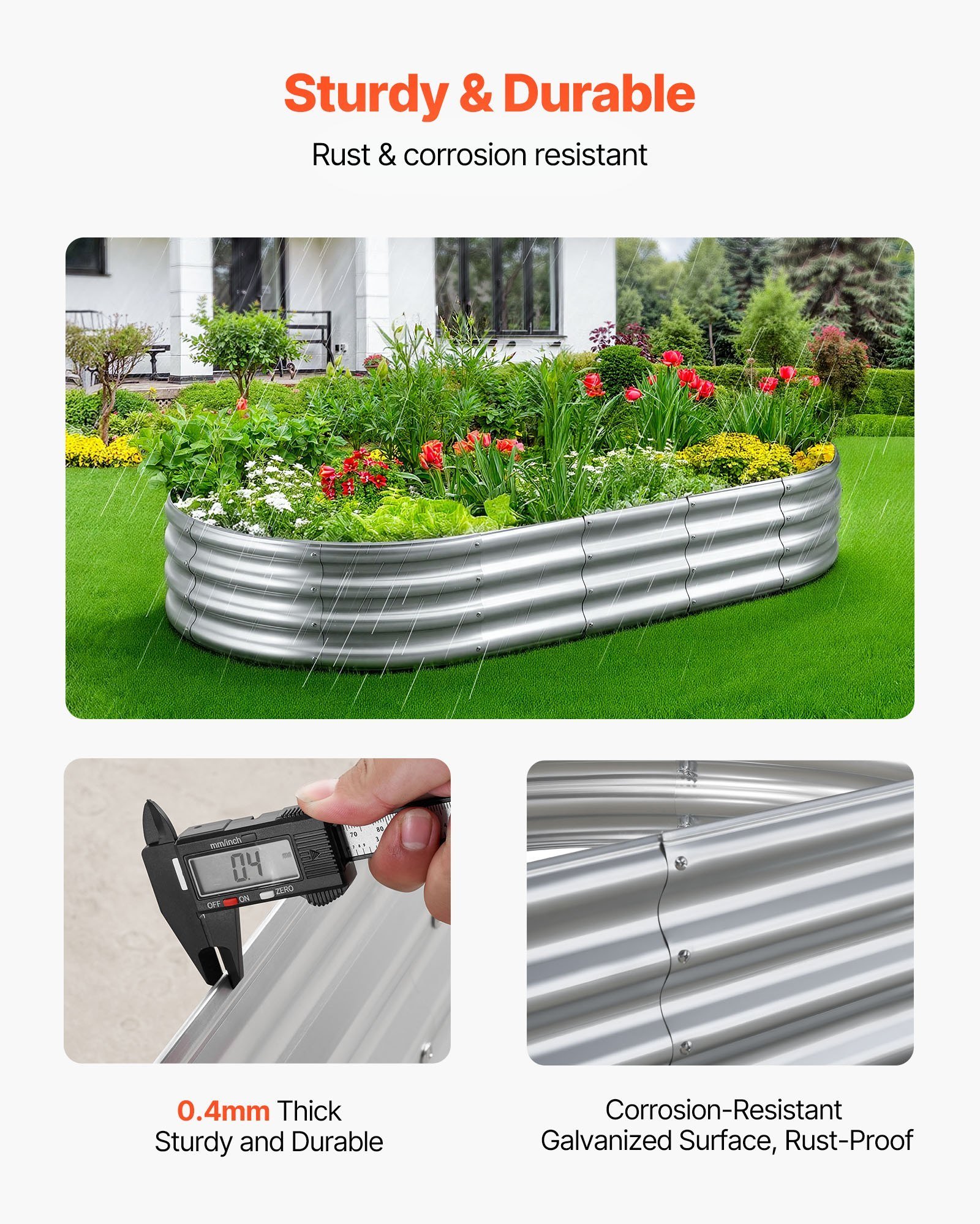 Metal Raised Garden Bed, 6 X 3 X 1 Ft Outdoor Galvanized Planter Garden Box, Open Bottom Design, Large Planter Raised Bed For Growing Vegetables, Flowers, Herbs, Succulents, Galvanized Color - Image 4