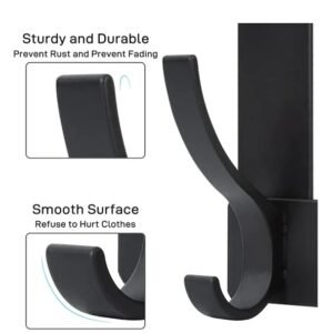 Door Hooks, Door Towel Rack, With 12 Hooks For Hanging Clothes, Coats, Towels, And Hats, 1 Piece, Black. - Image 3