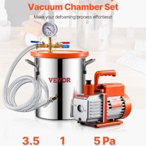 1.5 Gallon Vacuum Chamber 3.5CFM Single Stage Pump Degassing Chamber Kit - Image 4