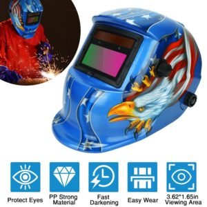 Welding Helmet Solar Powered Auto Darkening Hood With Adjustable Wide Shade Range 9-13 - Image 6