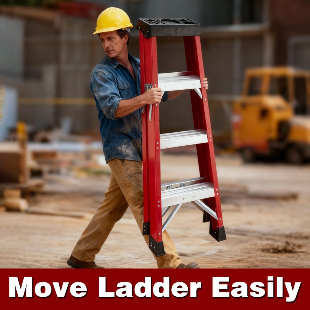 Fiberglass Insulating Ladder, Folding Step Ladder For Safe Electrical Work