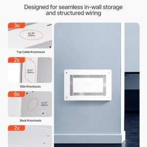 Structured Media Enclosure 9 In Recessed In-Wall TV Media Box With Cover - Image 6
