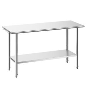 Stainless Steel Work Table, 24x48 Inch Food Prep Table, Commercial Kitchen Workstation With Adjustable Undershelf, Metal Heavy Duty Utility Worktable, For Restaurant Home Hotel Garage Outdoor - Image 6