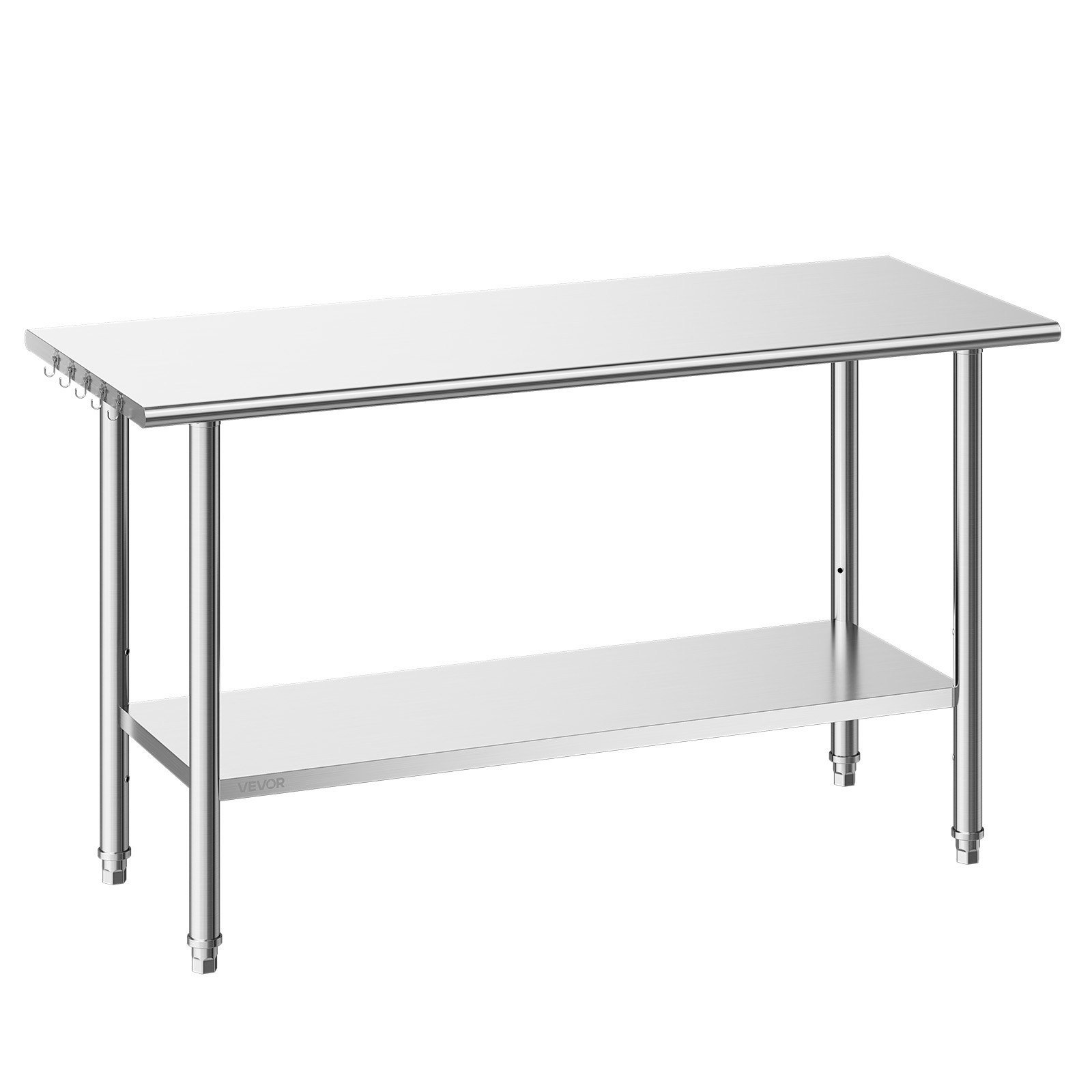 Stainless Steel Work Table, 24x48 Inch Food Prep Table, Commercial Kitchen Workstation With Adjustable Undershelf, Metal Heavy Duty Utility Worktable, For Restaurant Home Hotel Garage Outdoor - Image 1