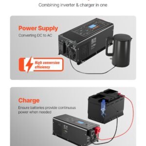2000W Pure Sine Wave Inverter Charger DC 12V To AC 120V Power Inverter - Image 3