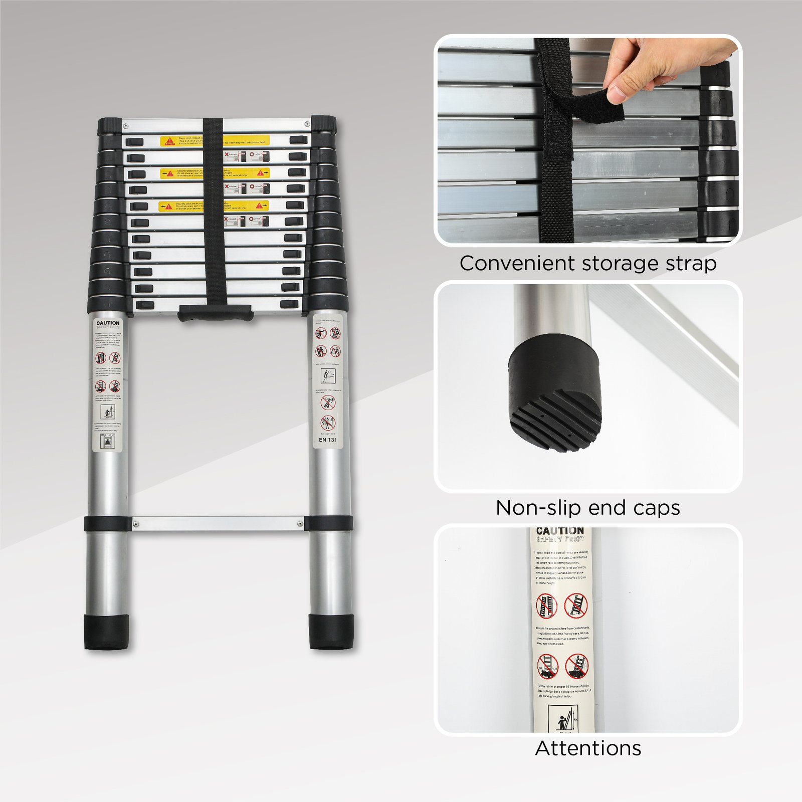 Aluminum Telescoping Ladder For Outdoor Work - Image 8