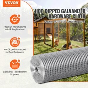Hardware Cloth, 1'2 Inch 48in X 50 Ft 19 Gauge, Hot Dipped Galvanized Wire Mesh Roll, Chicken Wire Fencing, Wire Mesh For Rabbit Cages, Garden, Small Rodents - Image 4