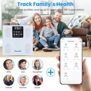 Smart Digital Scale For Body Weight High Accuracy BMI Weight Scale Full Body Composition Analysis Sync With APP 4mm Tempered Glass 397LBS Capacity LCD Display - Image 8