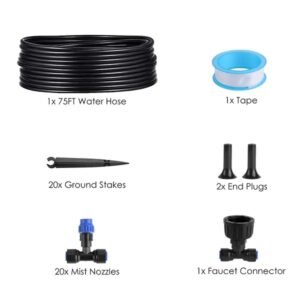 Complete Garden Drip Irrigation System Kit,Drip Irrigation Kit, 75FT Garden Watering System With Adjustable Misting Nozzles For Garden Greenhouse Lawn Patio Flower Bed - Image 2