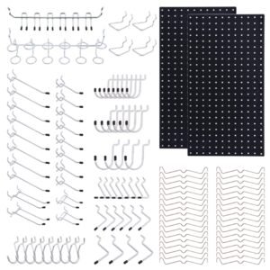 108-Piece Black Wall Management Kit, Including Pegboard And Hooks In Multiple Sizes, Ideal For Organizing Garages, Workshops, And Storage Rooms - Image 8