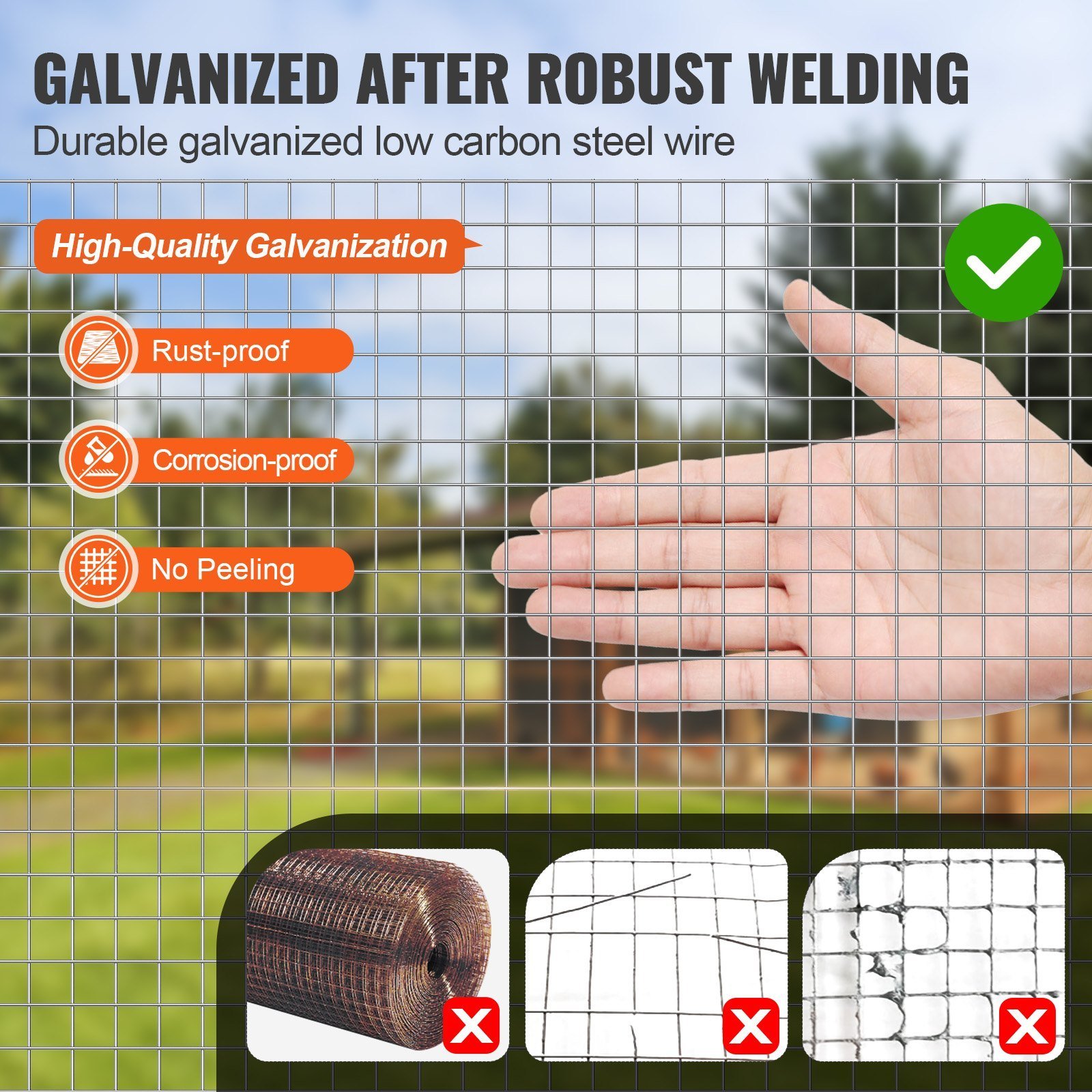 Hardware Cloth, 1'2 Inch 48in X 100 Ft 19 Gauge, Hot Dipped Galvanized Wire Mesh Roll, Chicken Wire Fencing, Wire Mesh For Rabbit Cages, Garden, Small Rodents - Image 4