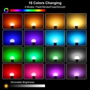 16 Colors Change LED Bulbs E27 3W RGB Dimmable Mood Lighting Lamp IR Remote Control - Image 4