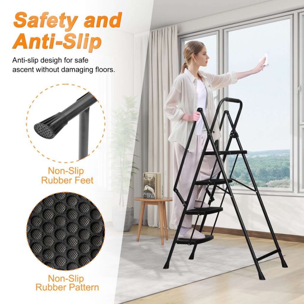 Multi-Purpose Step Ladder With Sturdy Frame For Easy Storage
