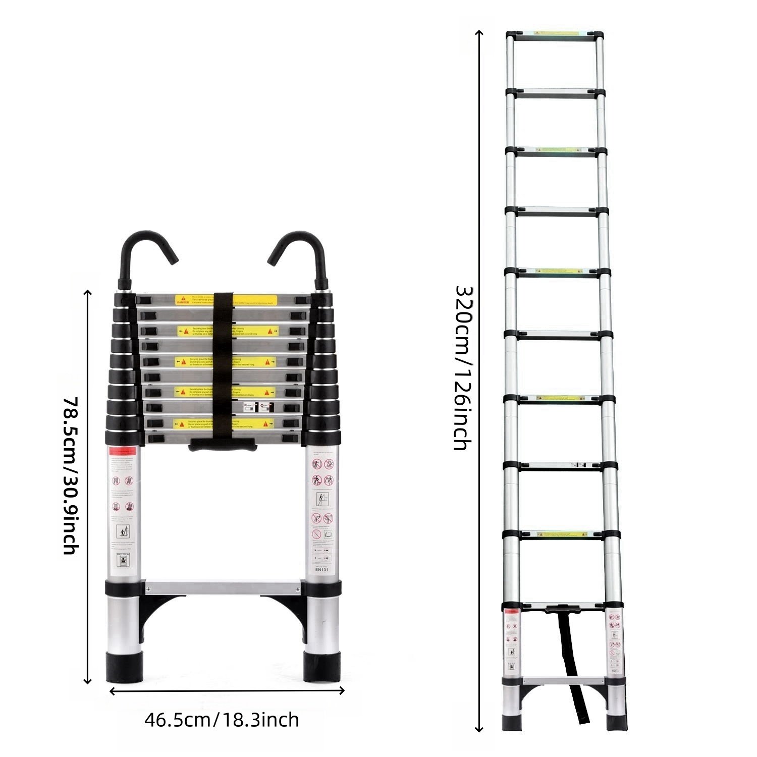 3.2m Aluminum Folding Ladder Multi-Functional For Home And Work - Image 3