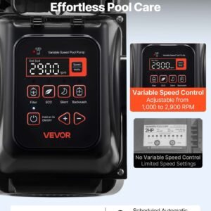 Variable Speed Pool Pump, 2 HP, AC 220-240V, 145 GPM, In/Above Swimming Pool Pump With Filter Basket, Powerful Self Priming, Programmable Timer, For Inground And Above Ground Swimming Pool - Image 5
