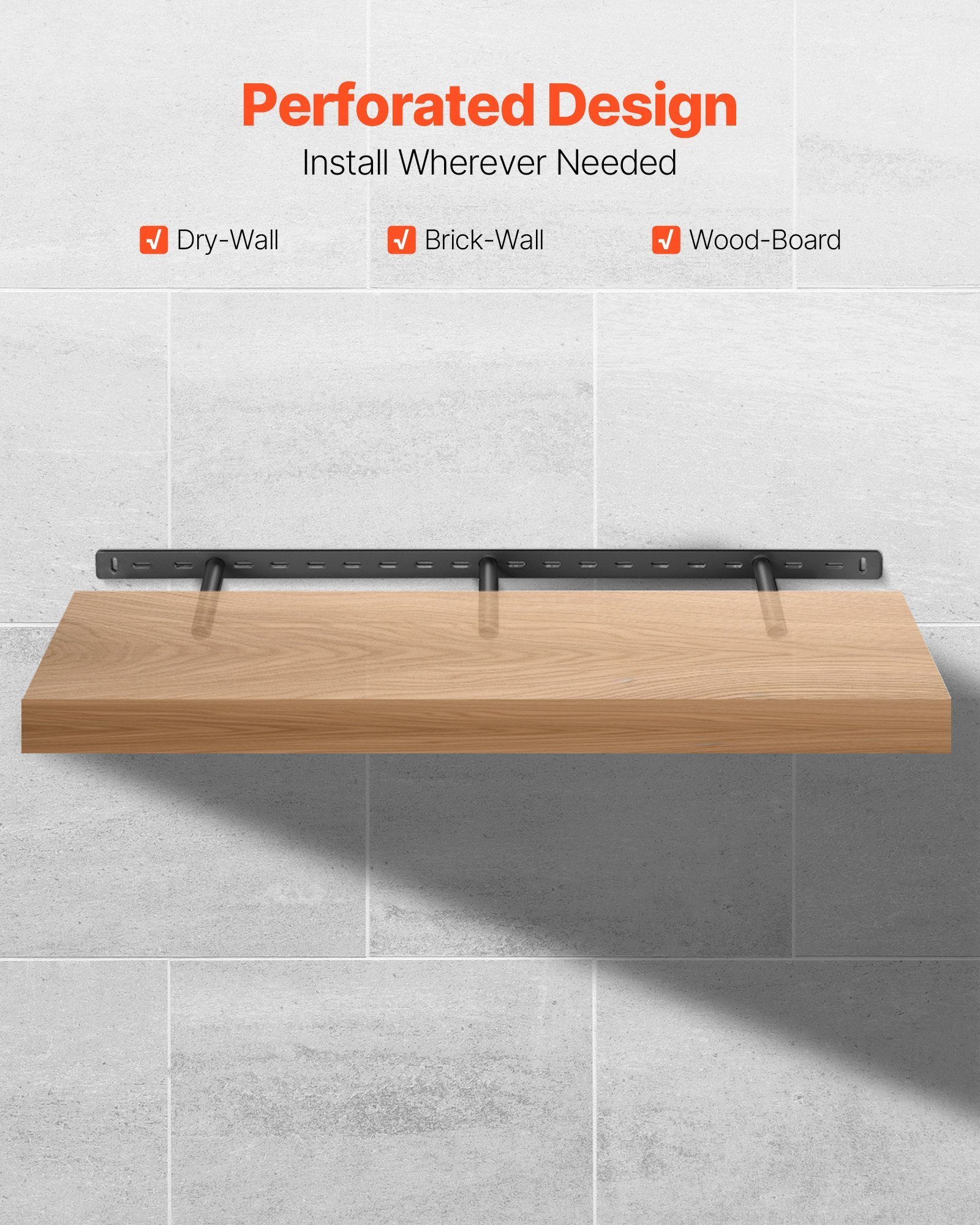 1 Pack Shelf Bracket 34 Inch / 863.6 Mm Heavy Duty Floating Shelf Bracket - Image 4