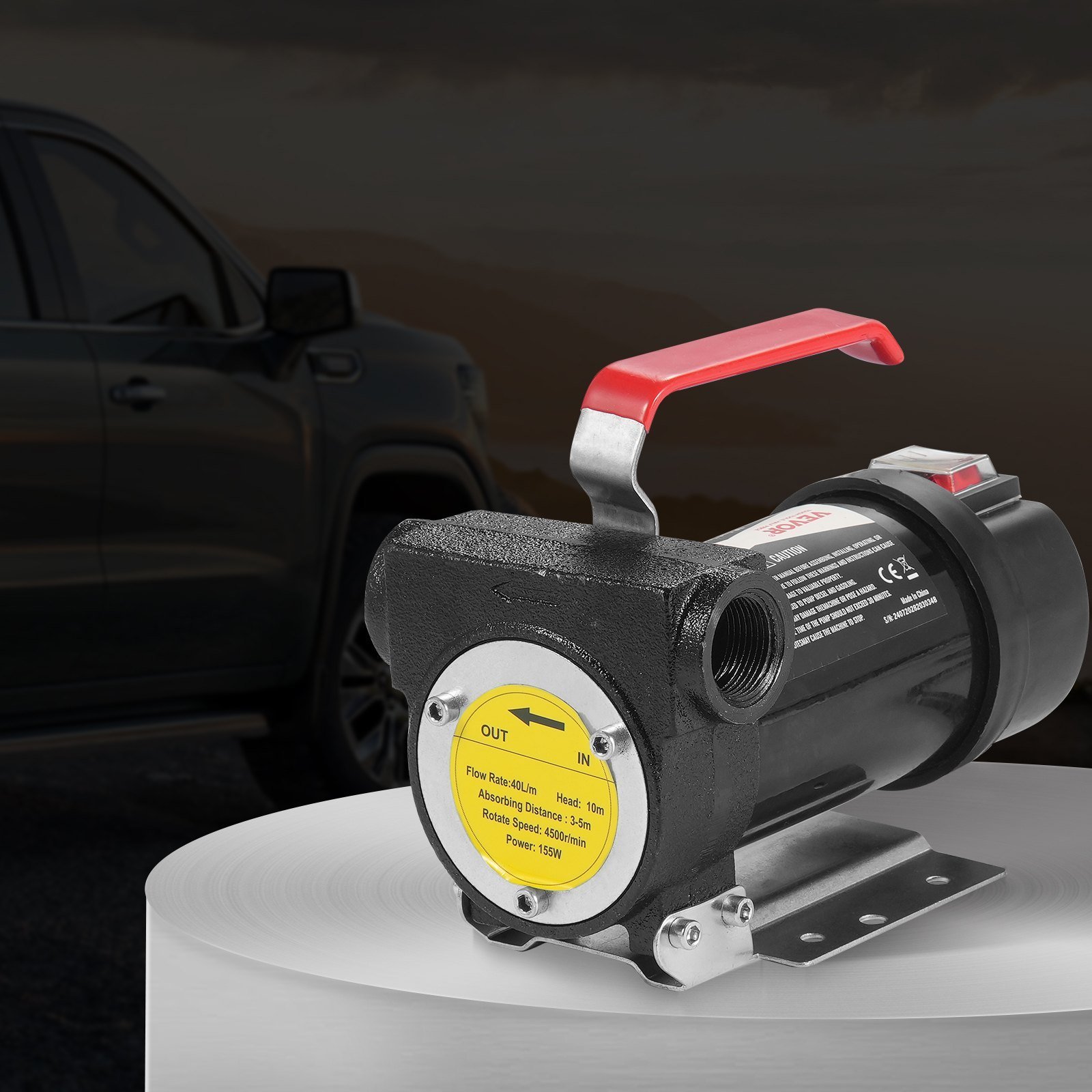 Fuel Transfer Pump 12V 10 GPM 1/4 HP Diesel Pump With Auto Fuel Nozzle - Image 6
