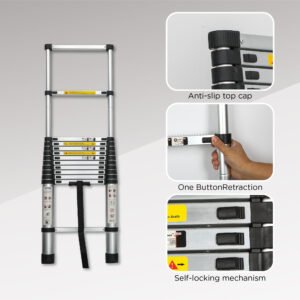 Aluminum Telescoping Ladder For Outdoor Work - Image 7