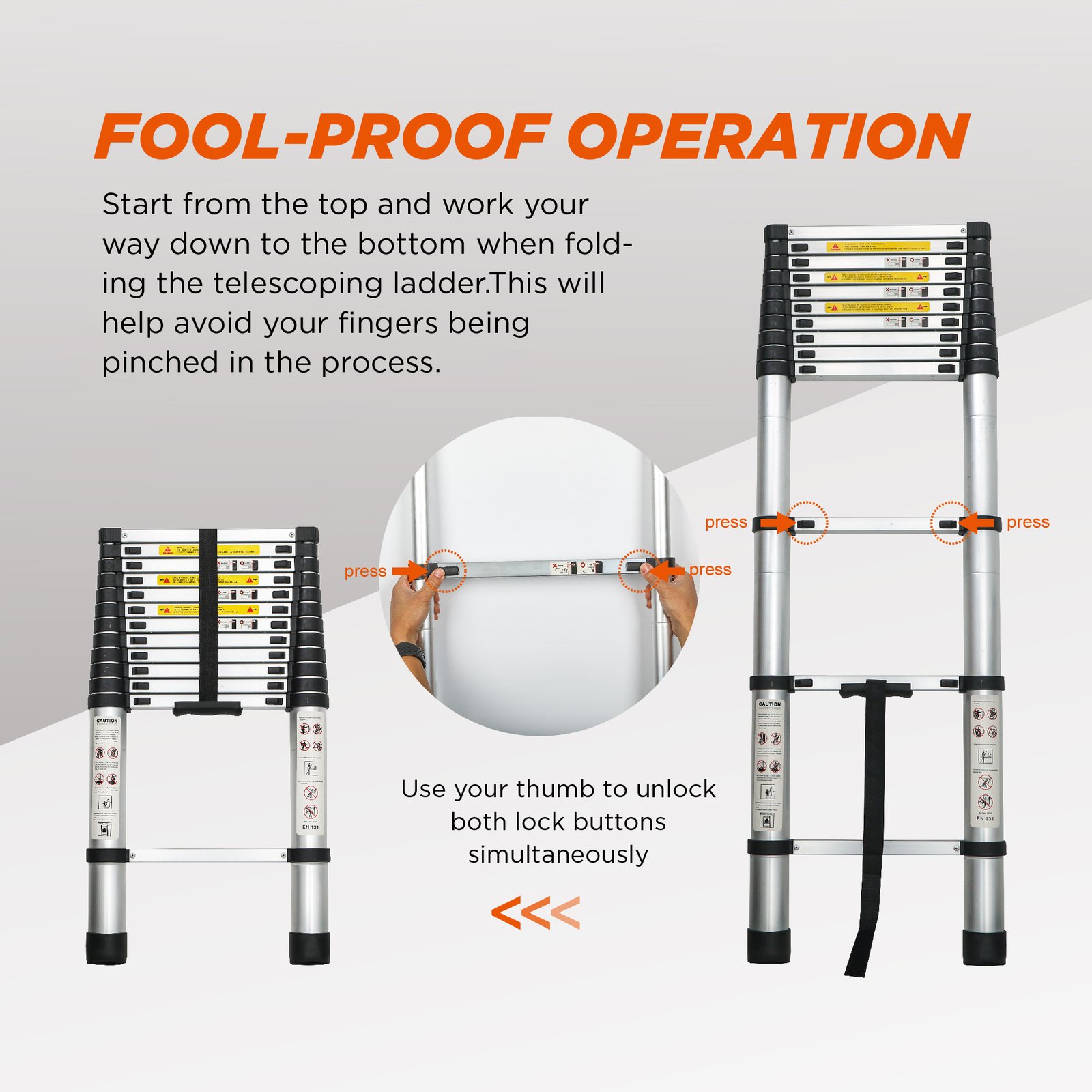 Aluminum Telescoping Ladder For Outdoor Work - Image 5