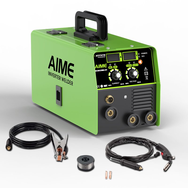 140A 3 In 1 MIG Welder, Solid Wire, MIG Lift TIG Manual Welding Equipment 10 IGBT Inverter, Synergistic Control, LED Display