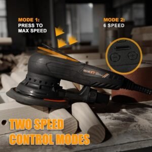 Electric 5mm Random Orbital Sander Brushless 350W 3A Multi-function Variable Speed Electric Corded Orbital Sanders Machine With 10 Sanding Paper For Woodworking R7303-5.0mmOrbit - Image 7