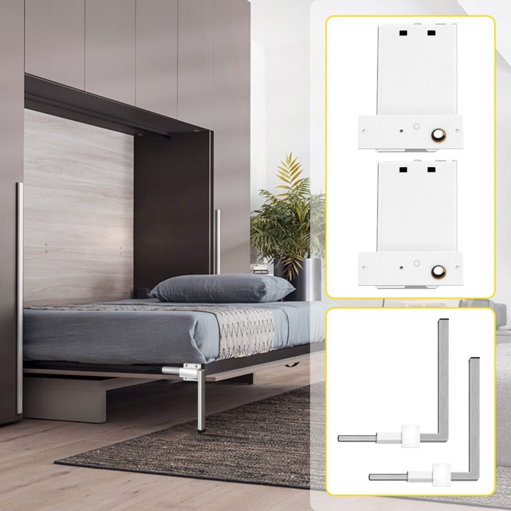 Murphy Mounting Wall Springs Mechanism Heavy Duty Support Hardware DIY Kit For Queen Twin Size Bed (Horizontal), White