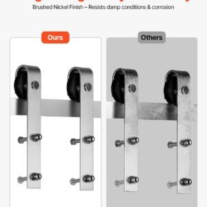 6FT Sliding Barn Door Hardware Kit For Single Sliding Barn Door Silver - Image 5