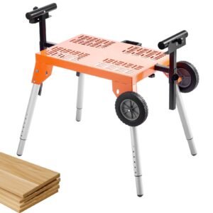 Miter Saw Stand With Tabletop And Wheels 330lbs Load Capacity Adjustable - Image 1