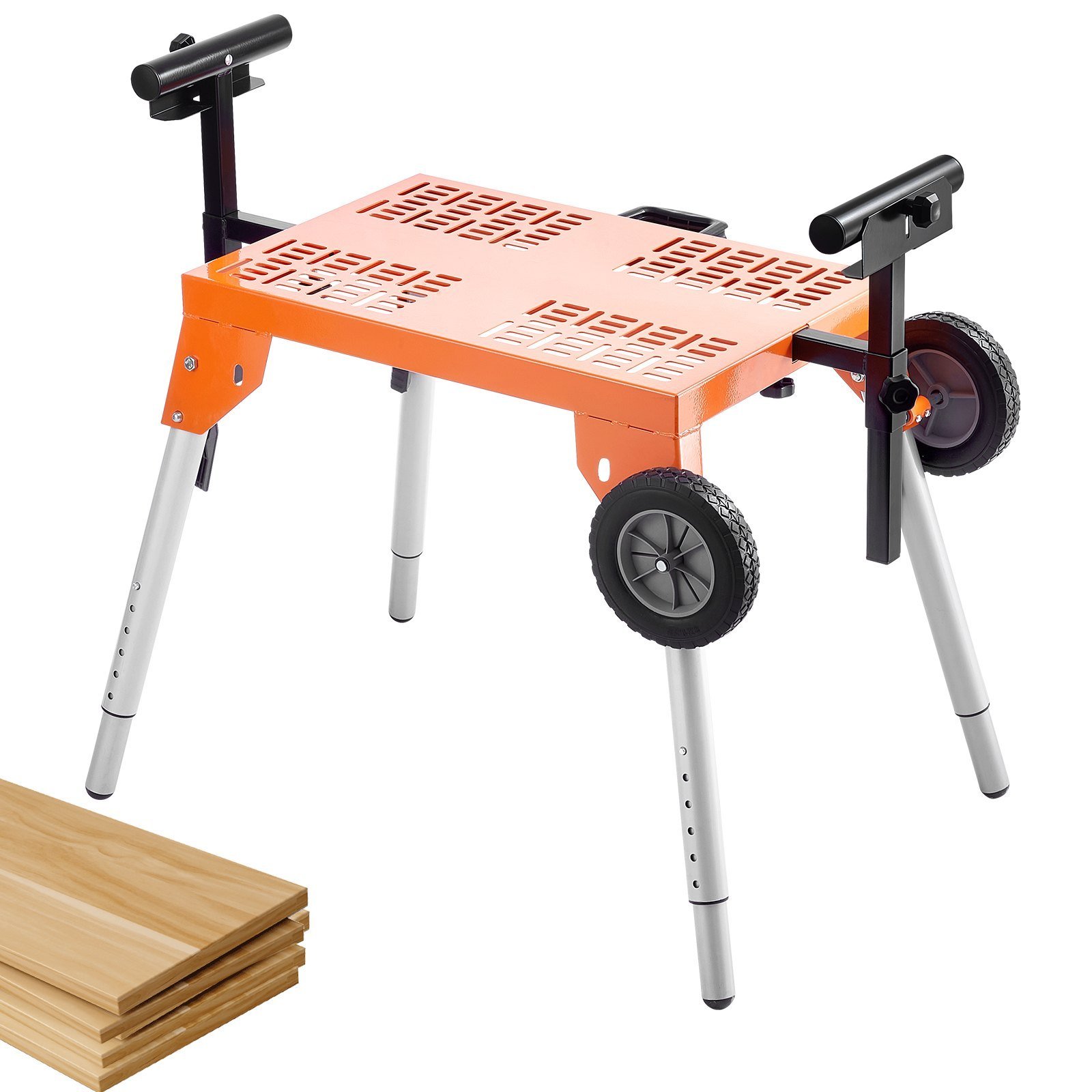 Miter Saw Stand With Tabletop And Wheels 330lbs Load Capacity Adjustable - Image 1