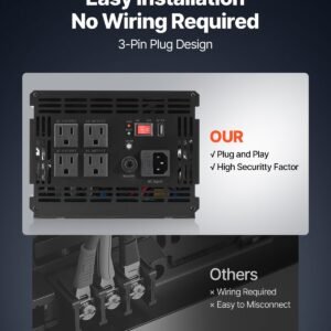 Sump Pump Battery Backup System 3000W LCD Auto Switches To Battery Inverter - Image 5