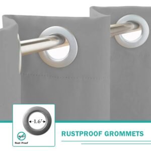 Grey Thermal Grommet Blackout Curtain - 50 In. W X 84 In. L - Image 4