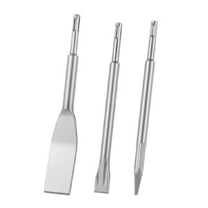 SDS Plus Chisel Set, 3 Pcs SDS Plus Rotary Hammer Drill Attachments, Includes Point, Flat, & Angled Spade Chisels, Heat Treated 40Cr Alloy Steel, Sharp Edge For Demolition, Concrete And Brick - Image 6
