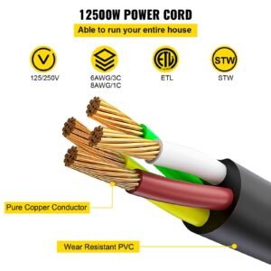 25Ft 50 Amp RV Extension Cord Durable Premium Power Cord RV 26.5mm Wire Diameter Extension Cord Copper Wire RV Cord Power Supply Cable For Trailer Motorhome Camper With Handles - Image 2