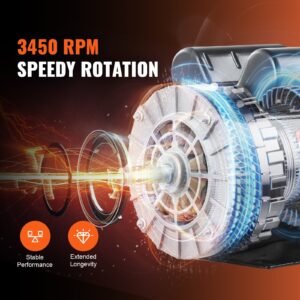 3HP Air Compressor Electric Motor 230V 15.5A 3450RPM 56 Frame CW/CCW Rotation (Factory Setting Is CCW) - Image 3
