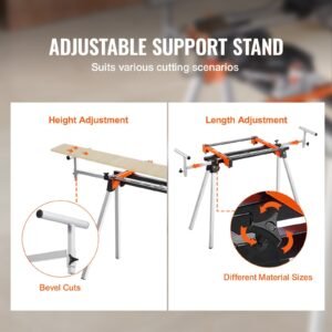 Miter Saw Stand 300lbs Load Capacity Steel Collapsible Stand For Miter Saw - Image 5