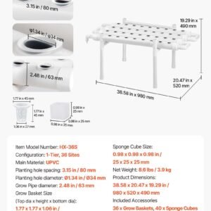 Hydroponics Growing System Kit, 1-Tier 36 Sites UPVC Pipe Hydroponic Grow Kit With Timed Irrigation, Sun & Light Blocking Pipes, Indoor Home Garden Vegetable Planting Grow Kits For Fruit Herb - Image 1