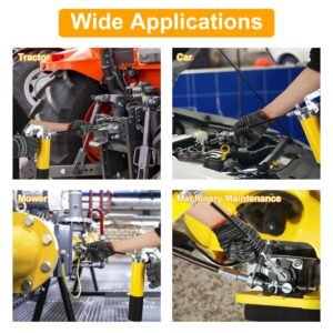 1Pc Grease Gun Kit Fit For 14 Oz Grease Tube 7000 PSI High Pressure Pistol Grip Grease Gun With Lock Coupler 11in Spring Flex Hose Jaw Couplers Sharp Nozzles - Image 8