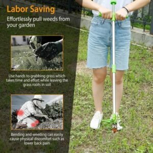 Weed Puller Twister Stand Up Root Removal Hand Tool 3 Claws Aluminum Grass Manual Remover 38.98in Long Handle With Foot Pedal - Image 5